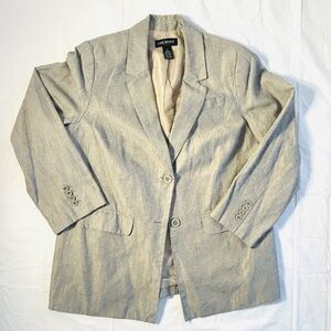 Lane Bryant Single Breasted Linen/Cotton Blazer